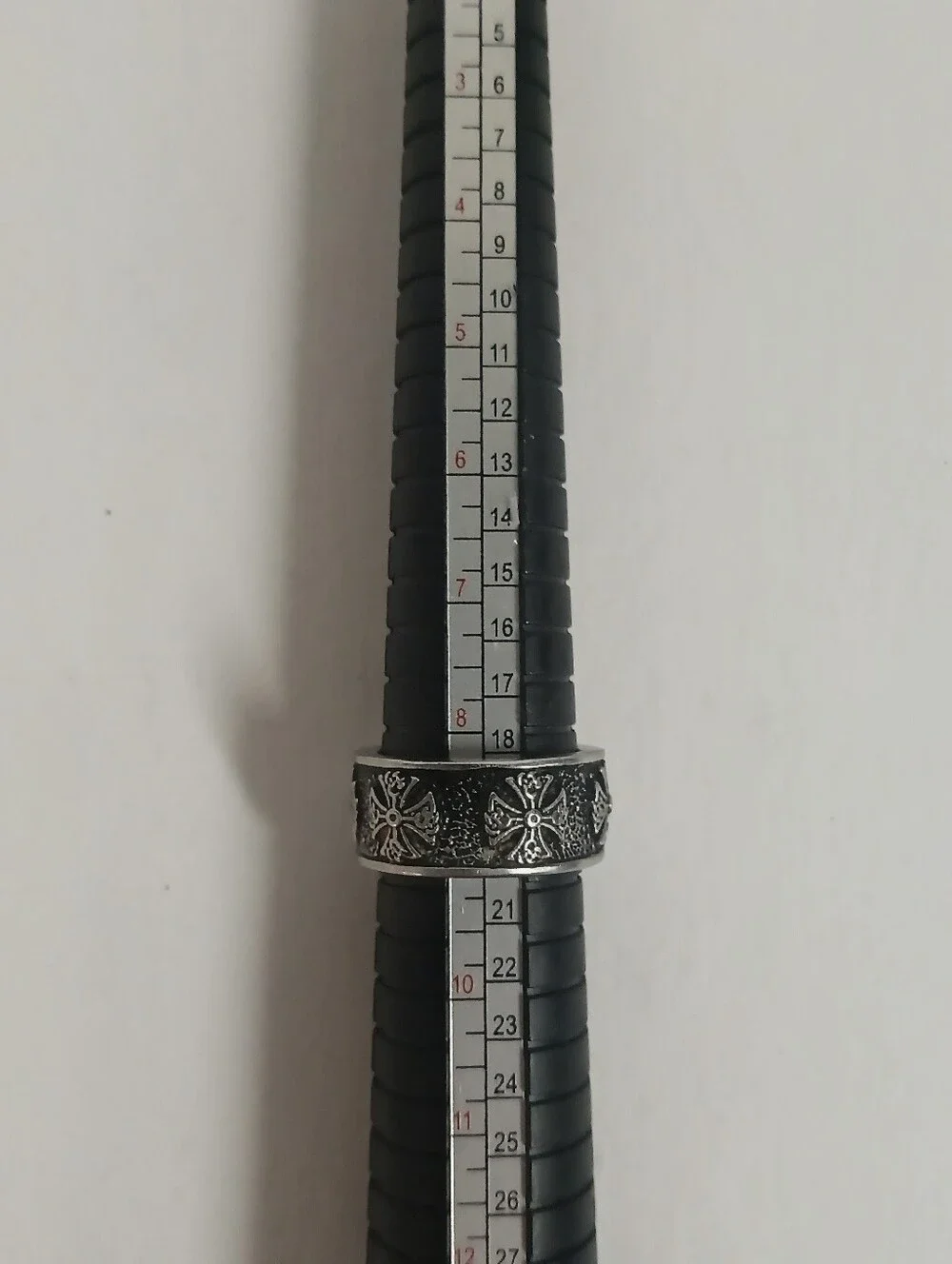 Vintage Silver Tone Maltese Cross Wide Band Ring Size 9 Gothic Biker Unisex